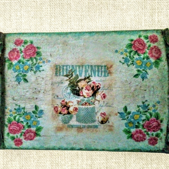 Vtg Shabby Chic Tray - Picture 3 of 5